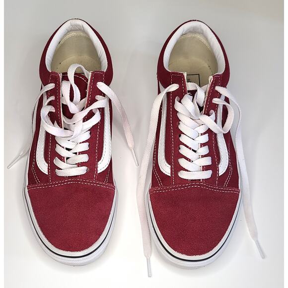 Vans Shoes - Vans Ward Racing Shoe Size Men 7 Women 8.5 Red/Maroon Canvas Low Top